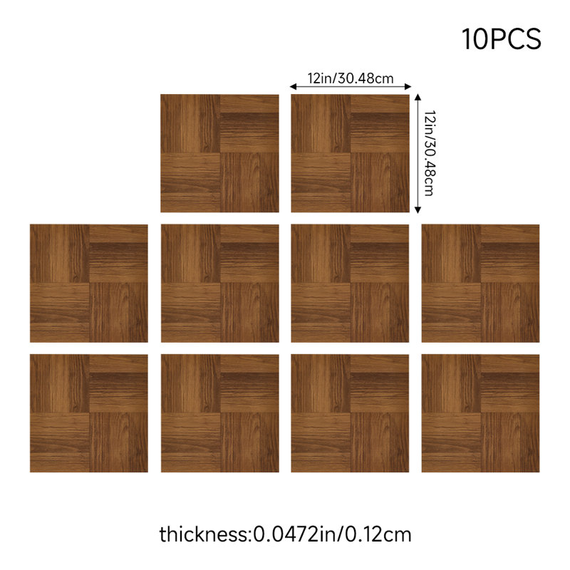 30.48 X 30.48 Cm Plastic Tile In Brown, Oak