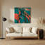Art mural abstrait en métal vert 23-1933236724
