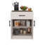 Armoire garde-manger à un tiroir, deux tablettes intérieures ivoire - chêne naturel Mayorca