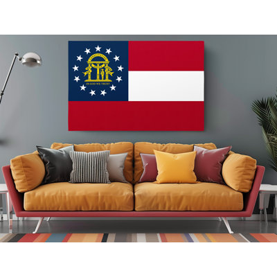 Drapeau de l'État de Géorgie - impression sur toile tendue