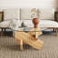 Table basse 33,4 pouces en verre trempé avec pieds en bois