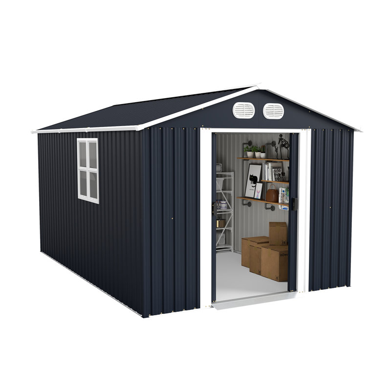 Spacious Sheds 8x12 Ft Metal Storage, Modern Lockable Backyard Shed