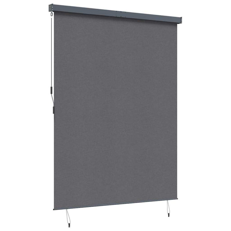 Vidaxl Outdoor Roller Blind Striped Fabric, 250cm L x 200cm W, Anthracite