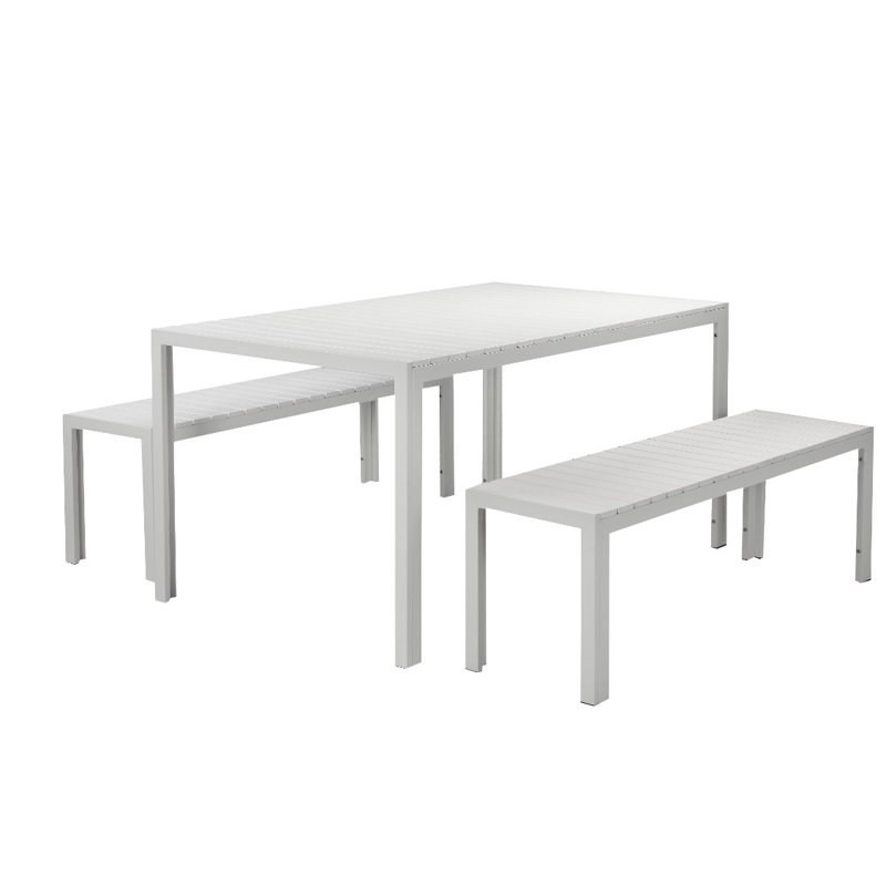 Ensemble de salle à manger rectangulaire pour 6 personnes de 59 po Joel, Blanc