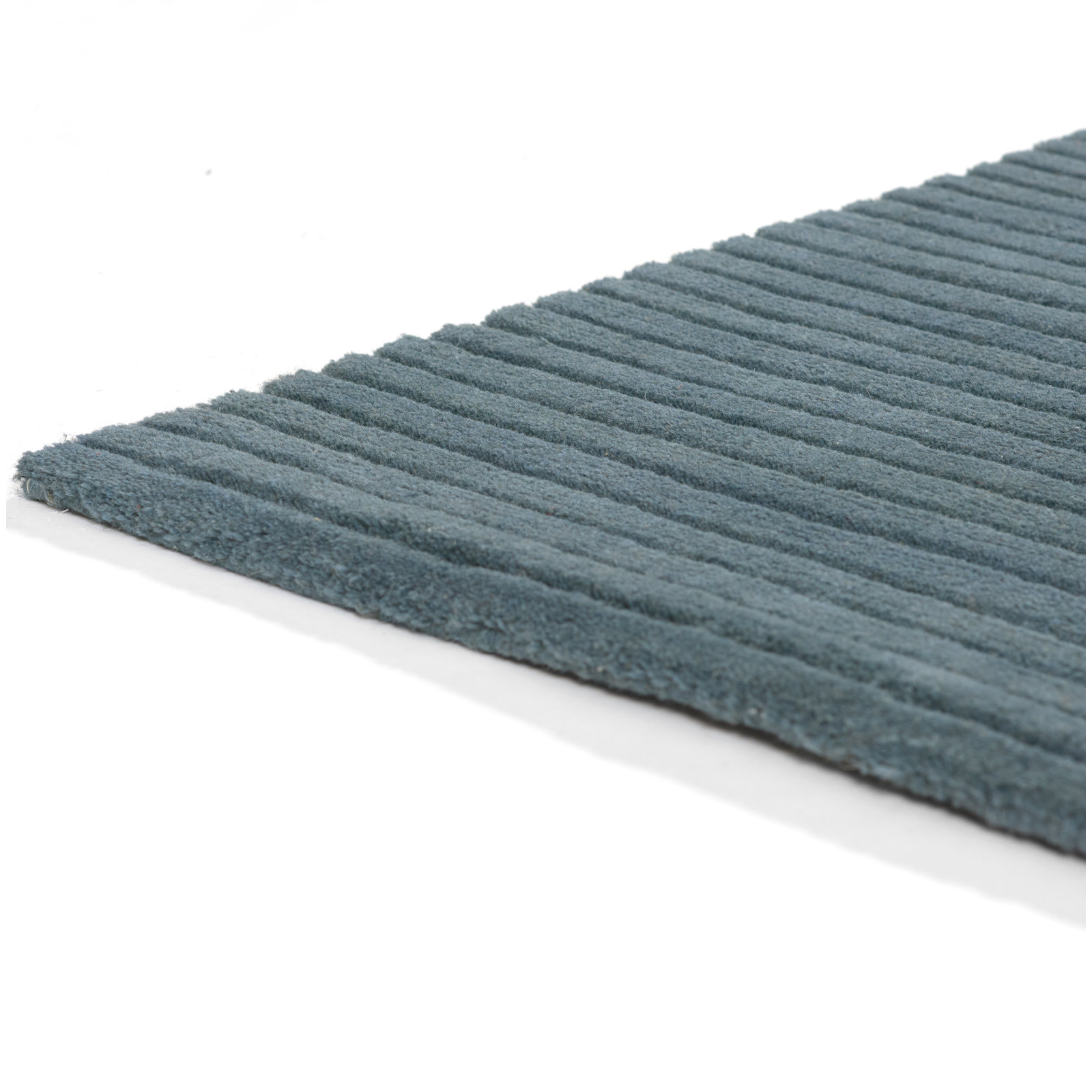 Guiness Blue Hand-Loomed Wool Rug, Runner 2'6" x 8'