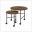 Ensemble de 2 tables gigognes avec roulettes, chêne rétro