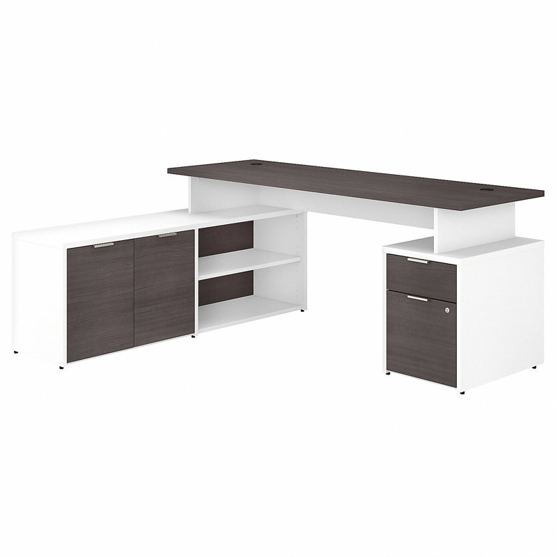 Bureau Jamestown, Gris orage / Blanc, H 29,66 po x l 71,02 po x P 59,17 po