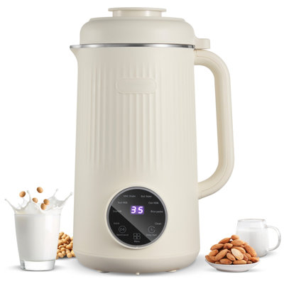 8-in-1 Nut Milk Maker, 41 oz Soy Milk Maker Machine with 10 Blades, for Homemade Oat, Nut, Soy, Juice, Milkshake, Rice Cereal, Plant-Based Beverages with Self-Cleaning, Boil Water, 12-Hour Delay