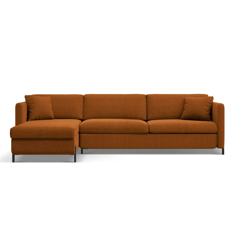 Bejna 3 Seater Sofa Bed, 80cm H x 260cm W x 170cm D, Left Hand Facing, Brick