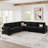 Shavera 6 - Piece Velvet Large L Shaped Corner Sectional Sofa Solid Wood Livingroom Couch-1800555260
