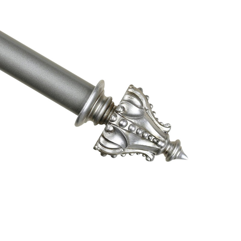 Tringle à rideaux simple réglable Parnell Regale, l 120 po x P 6,75 po, Étain