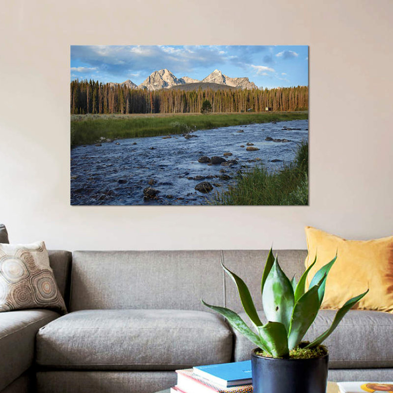 «Sawtooth Range and Stanley Lake Creek, Idaho», reproduction de photo sur toile, H 8 po x l 12 po x P 0,75 po