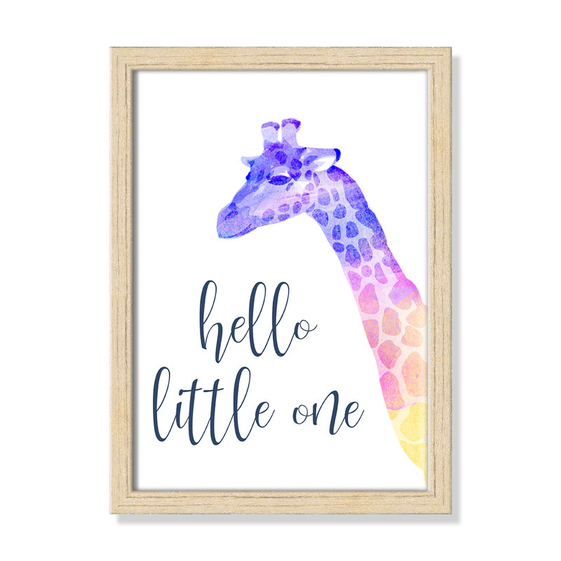 Hello Little One, art encadré, H 15 po x l 11 po x P 1,19 po, Encadrement beige