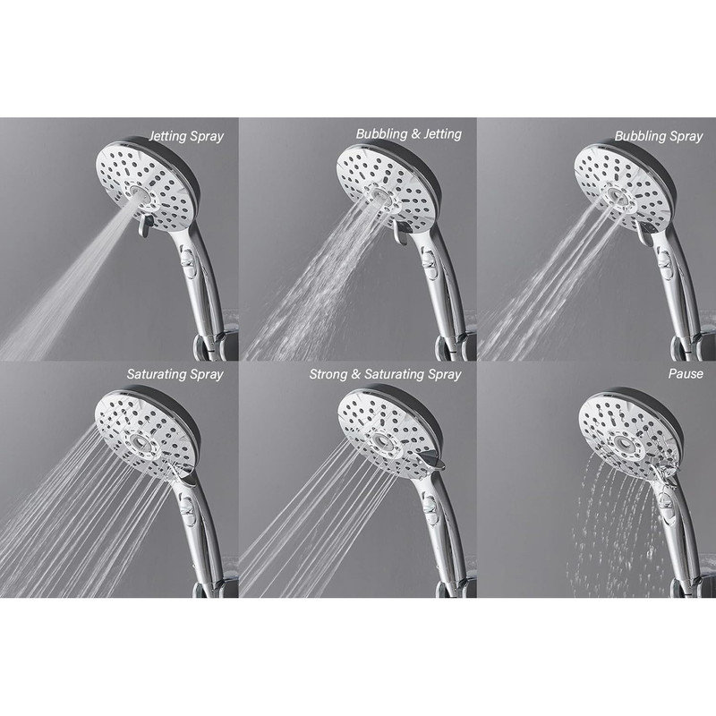 8'' Chrome Adjustable Dual Shower Head Combo with Filter