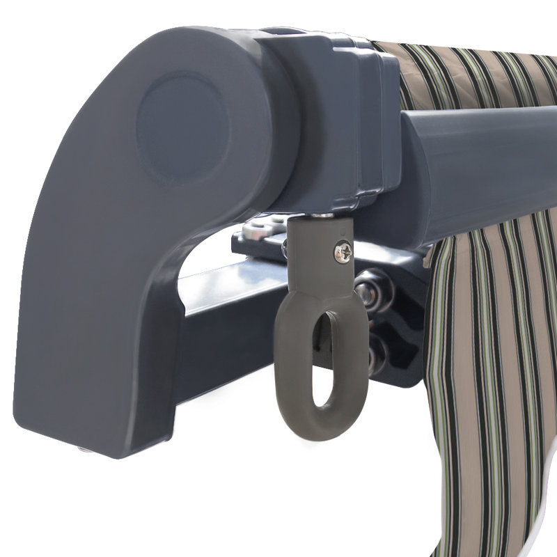 Dakota Fields 250cm W x 200cm D Fabric Multi-Stripe Cover Retractable Patio Awning