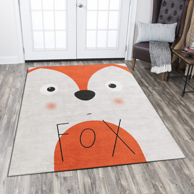 Stylish Woven Carpet (3.1 x 4.6 ft), 100% Polyester, Non-Slip Felt Dot Underside | Raschel Knitting, 0.4 in Pile Height | Machine Washable, Digital Print Design | Perfect for Living Room, Bedroom & Office Decor