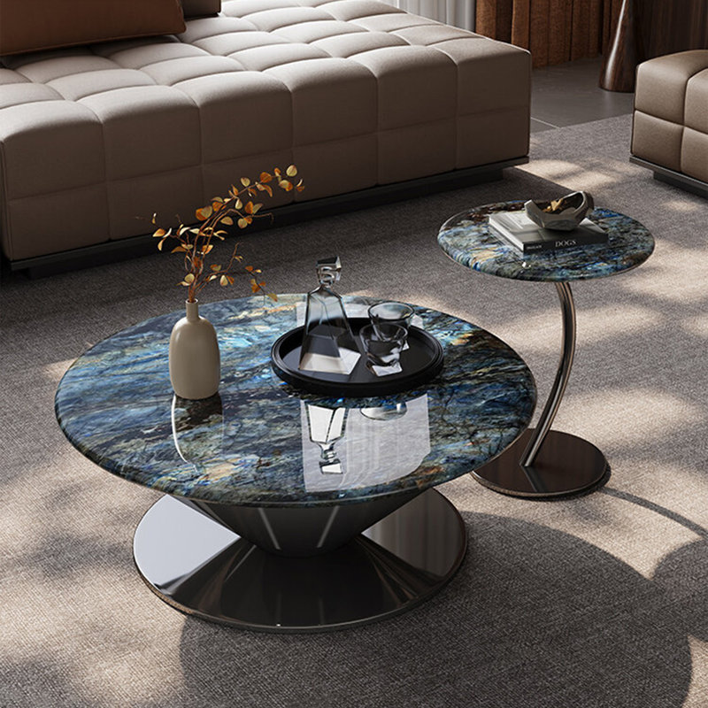 Antony, H 15,7 po x l 35,4 po x P 35,4 po, Bleu / gris foncé