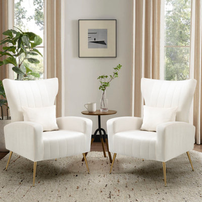 Upholstered velvet armchair