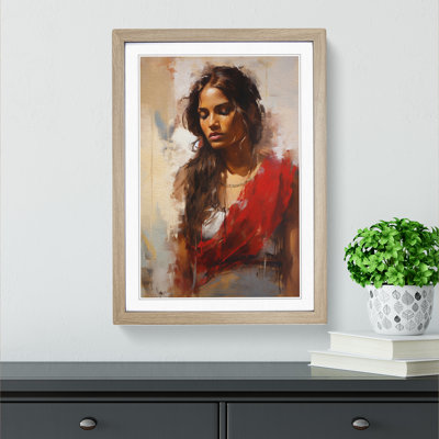 Indian Woman Gestural - Framed Print
