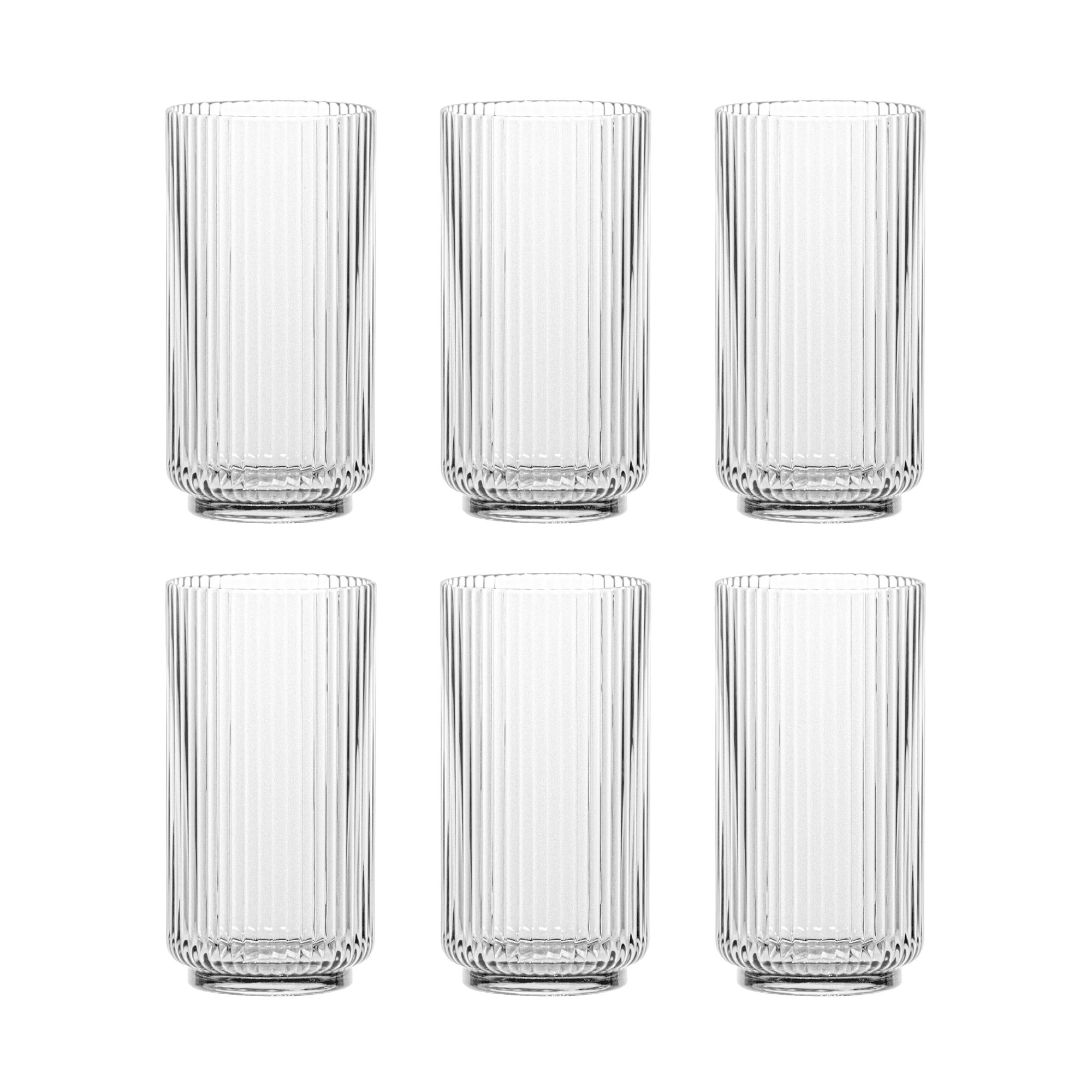Laya Fluted Acrylic Drinking Glass, Clear