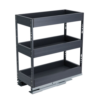 3-Tier Kitchen Cabinet Pull Out Aluminium Shelf