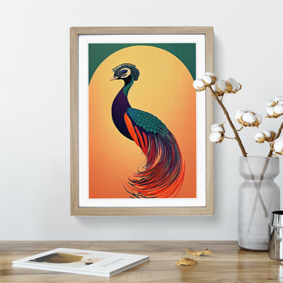 An Nouveau Peacock - Framed Print