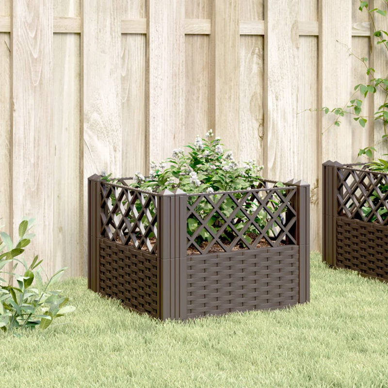 Barriento Wood Planter, Wax brown