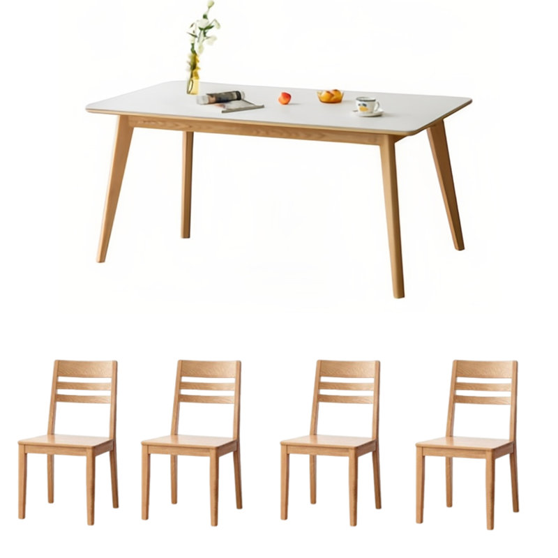 Modern minimalist dining table, 29.92"H x 62.99"L x 33.46"W