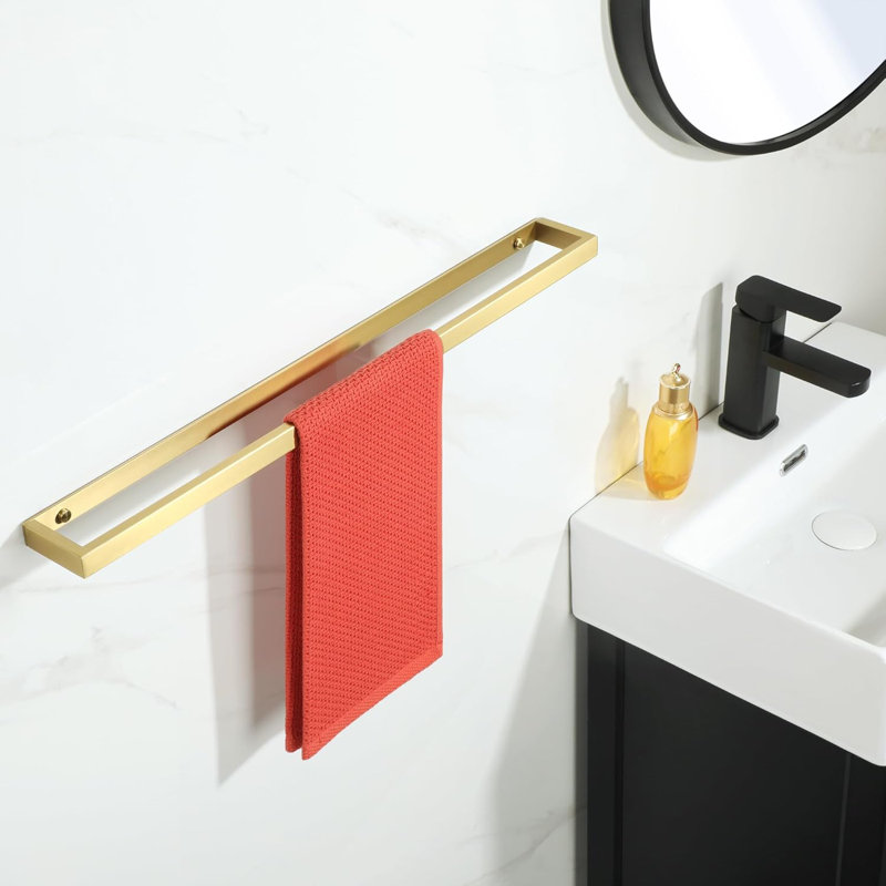 Porte-serviettes en acier inoxydable SUS304, support mural en or brossé 24 pouces