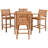 Teak Wood Bar Set Including Square Bistro Bar Table And Abacho Barstools With Arms-109480994-109480993