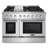 Cosmo 48 in. Lumin Collection 6.7 cu. ft. Double Oven Dual Fuel Range with 6 Sealed Burners, Rapid Convection, Stainless Steel