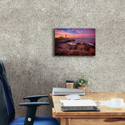 «Spring Sunset At Portland Head Light» par Rick Berk, art mural sur toile
