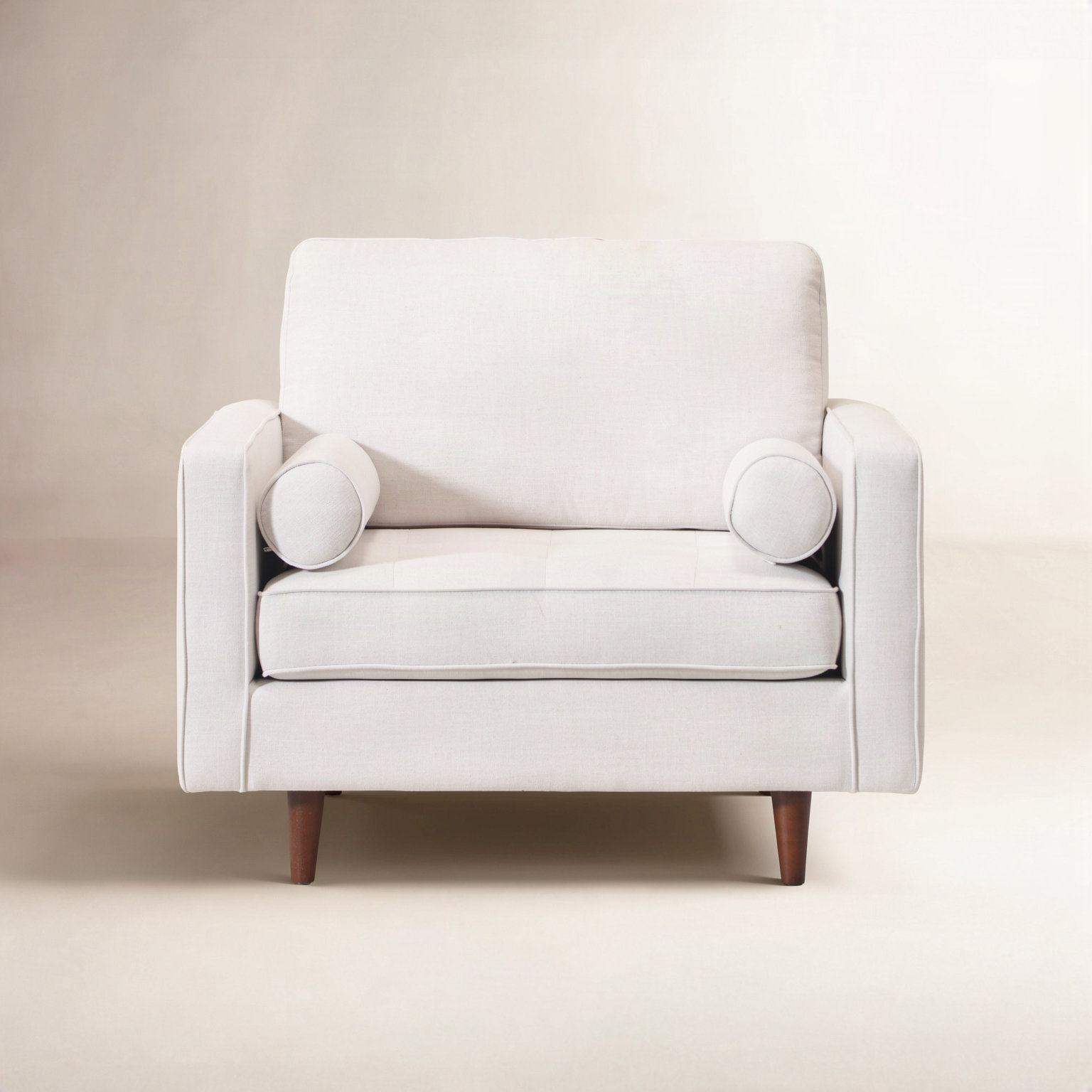 Geo Linen Armchair, Ivory Linen