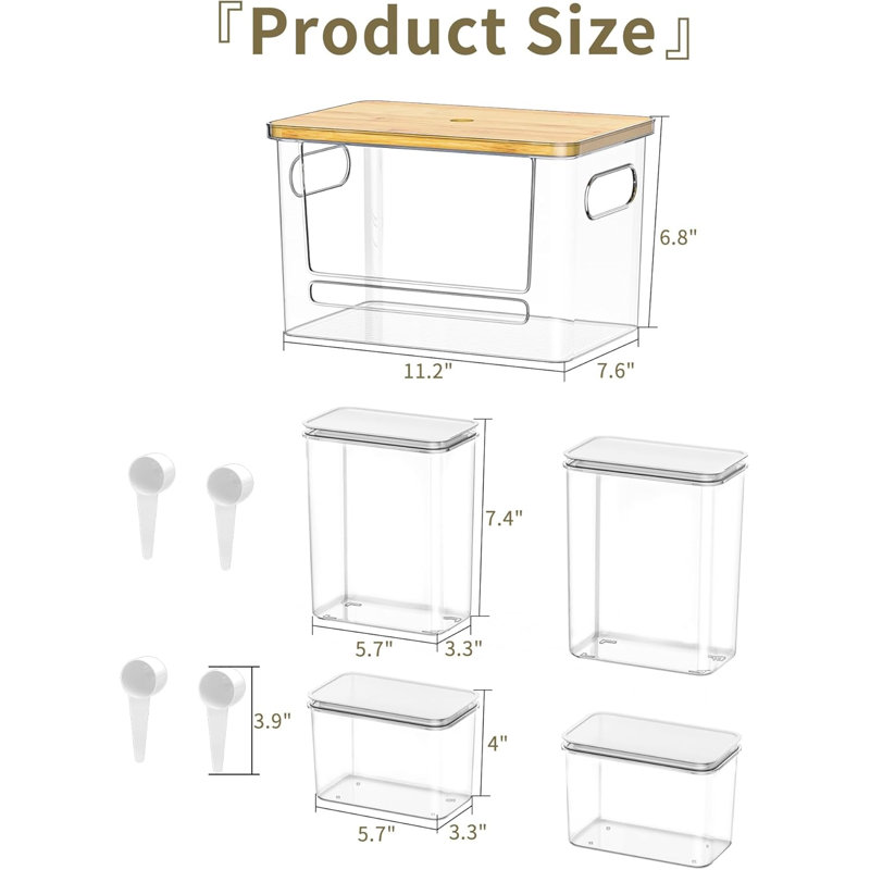 Trash Bag Dispenser Dishwasher Pods Container, 5 In 1 Garbage Bags Holder Under Sink Organizer Acrylic Laundry Pod Detergent Powder Container, Kitchen Pantry Laundry Room Organization Storage