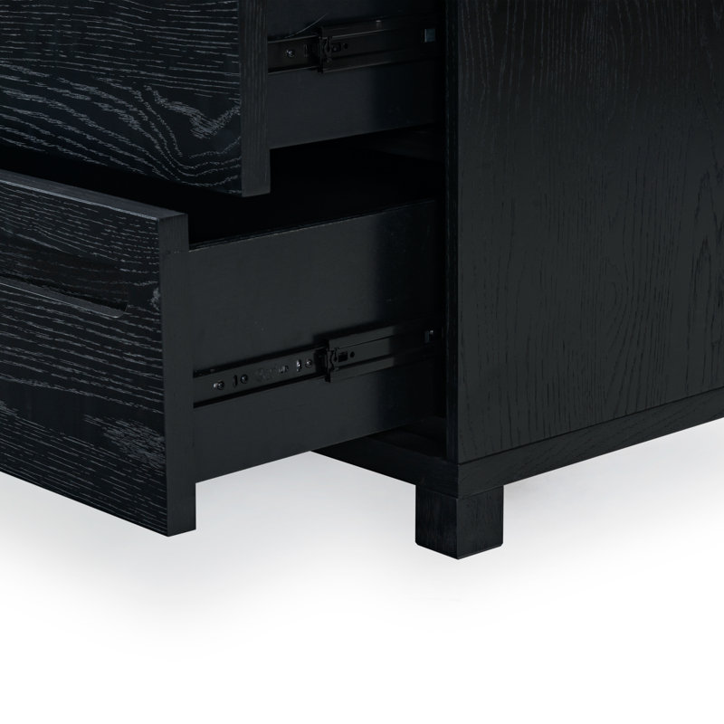 Tobiette 6 Drawer Wood Dresser, Black