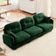 Three - Modulaire en chenille, conception ergonomique incurvée, coussins et base pour canapé en bois-942894135