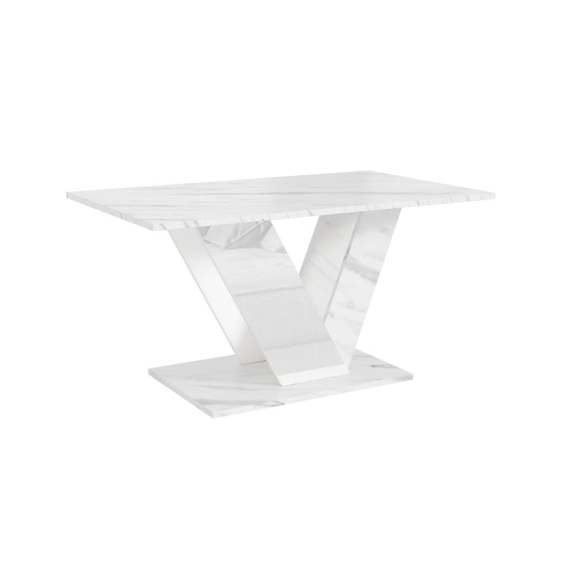 Pedestal Coffee Table, White