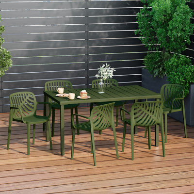 6-Person Outdoor Rectangular Dining Set
