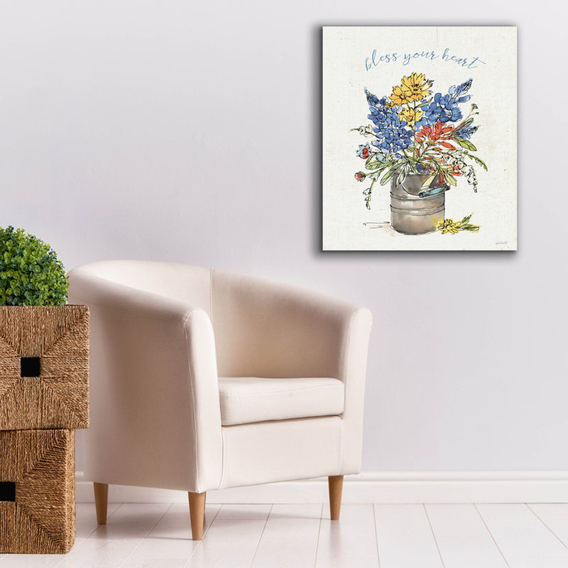 Toile épique «Texas Bluebonnet 1» par Anne Tavoletti, graffiti épique, 26 po x 30 po, H 30 po x l 26 po