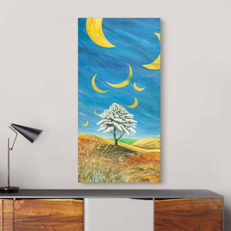 Falling Moons by Donato Larotonda - Wrapped Canvas Print, 35cm H x 70cm W x 4cm D