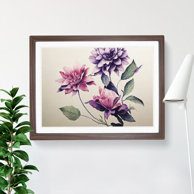 Artistic Watercolour Flowers - Single Picture Frame Print