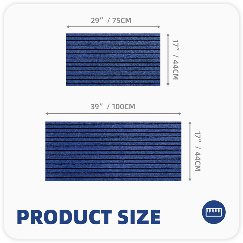Tapis de cuisine Danyielle, Tapis de couloir 1 pi 5 po x 3 pi 3 po, Bleu