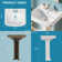 Pedestal Bathroom Sink 23" W x 19" D Rectangular Vitreous China with 3 Faucet Hole and Overflow