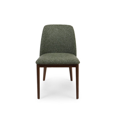 Modern Boucle Upholstered Dining Chair with Oak Legs (Set of 2)