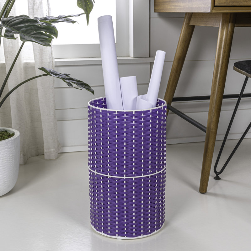 Cecil Open Waste Basket - 4.13 Gallons, Purple/White