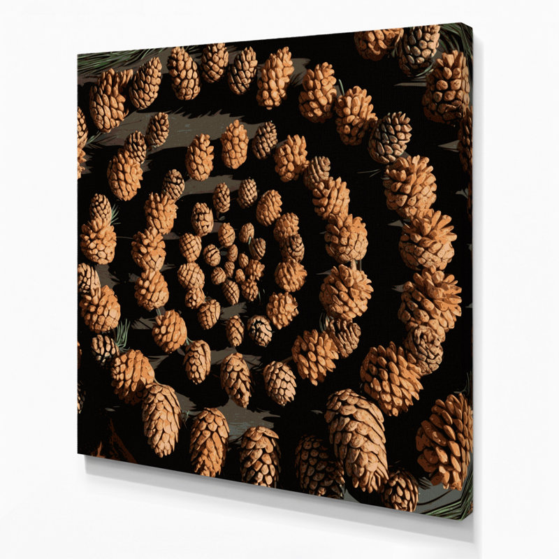«Southwestern Patterns Pinon Pine Cone», art sur toile brun, H 12 po x l 12 po