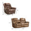 Ensemble de salon inclinable 2 pièces rétro et classique: fauteuil inclinable électrique de 42 po + canapé-lit inclinable manuel de 76 po