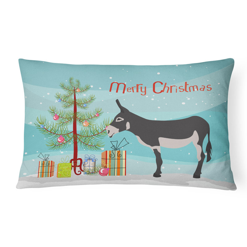  Coussin intérieur / extérieur American Mammoth Jack Donkey Christmas