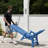 Outdoor HDPE Reclining Lounge Chaise With Wheels & Cup Holder-402390997