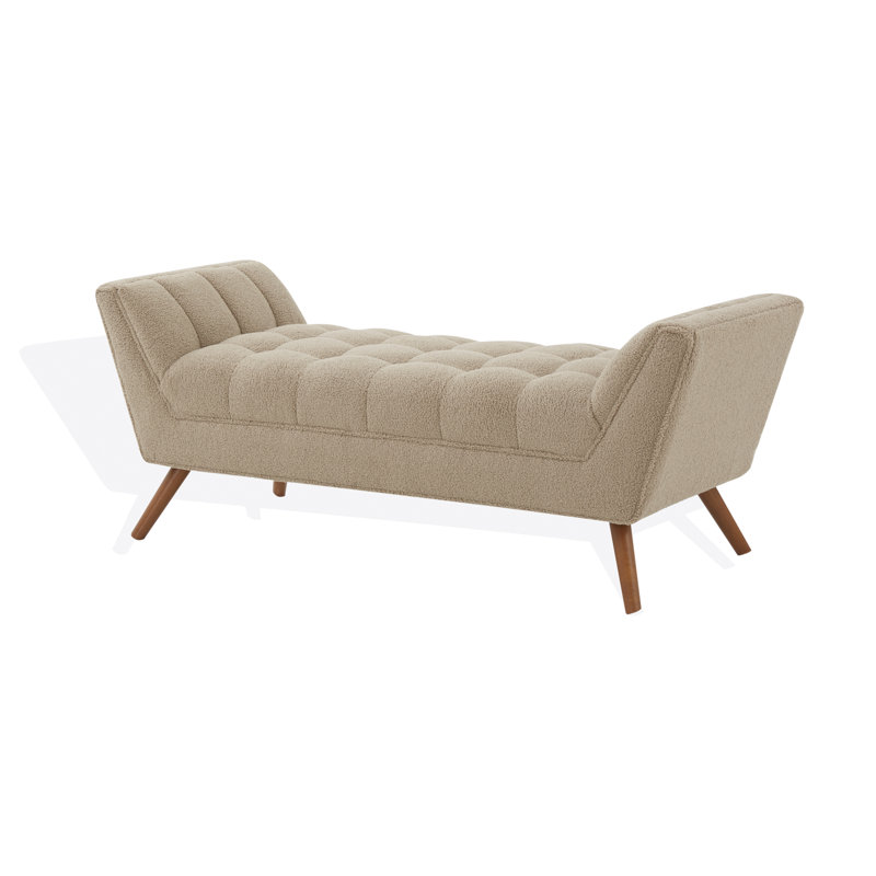Banc rembourré Almina, Brun / simili peau de mouton brun foncé